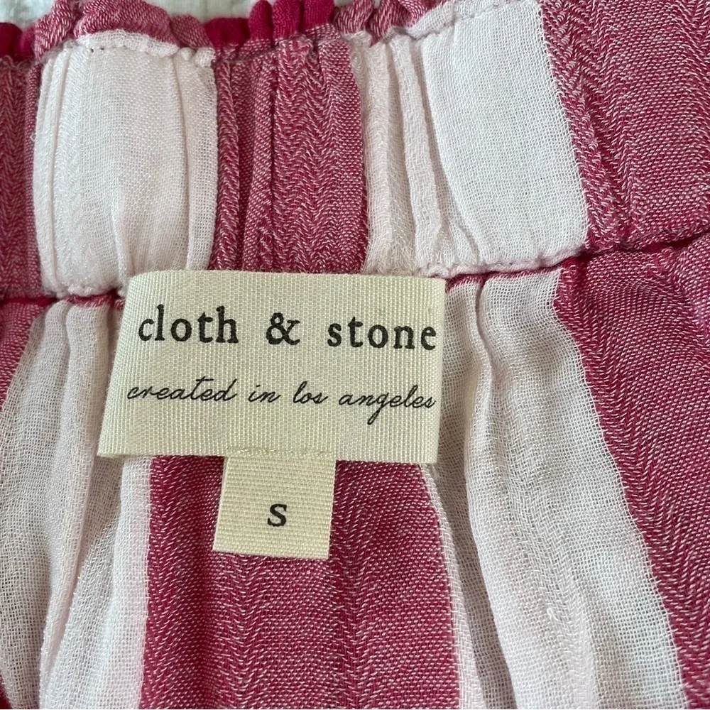 Anthropologie Cloth & Stone Maecy Off The Shoulder Gingham Textured Top Small